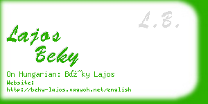 lajos beky business card